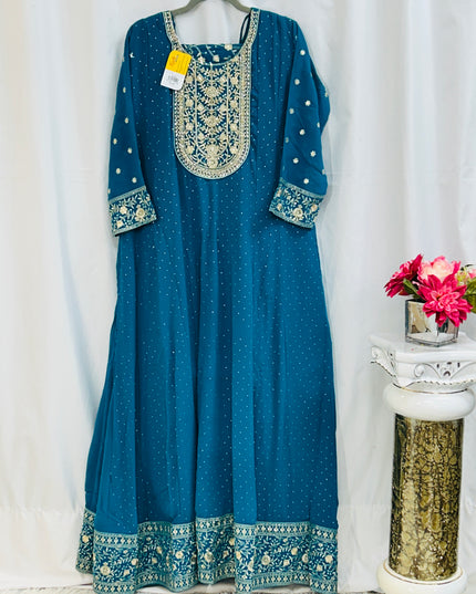 Georgette long gown - Kurti Connection USA