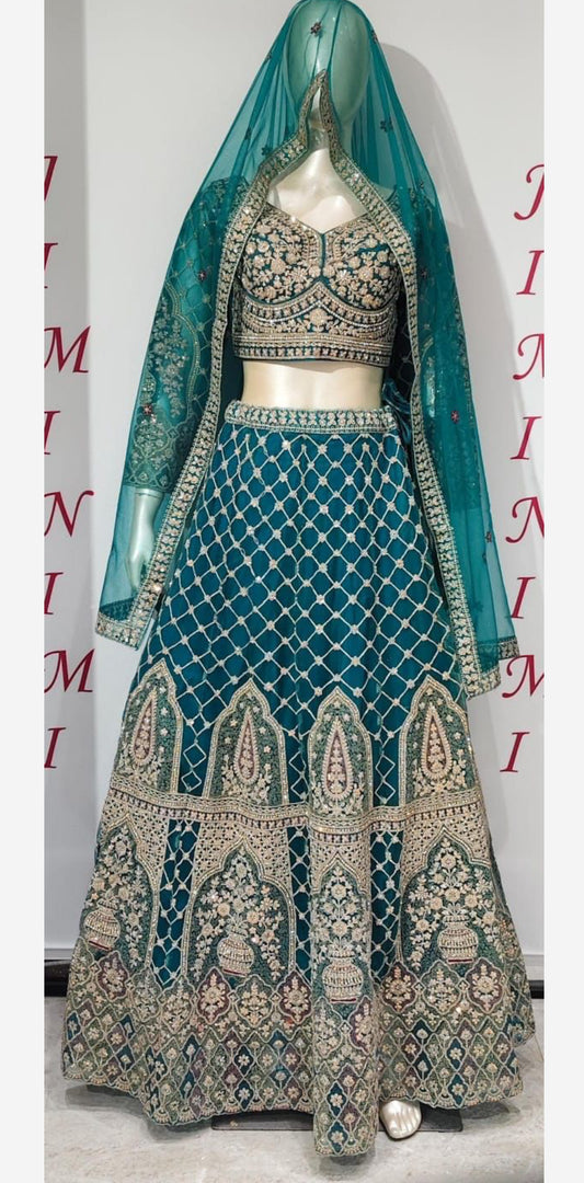 Heavy semi bridal lehenga
