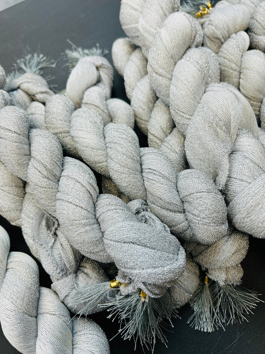 Silver tissue dupatta