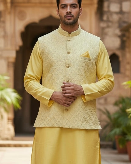 Silk Kurta set with jacket