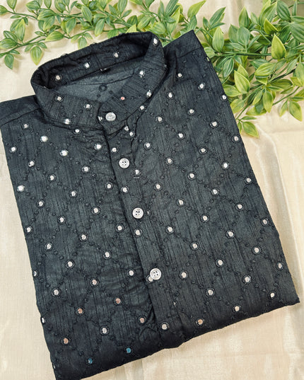 Cotton silk kurta - Kurti Connection USA