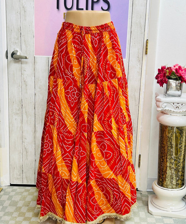 Jaipur Bandhani skirt / cotton lehenga