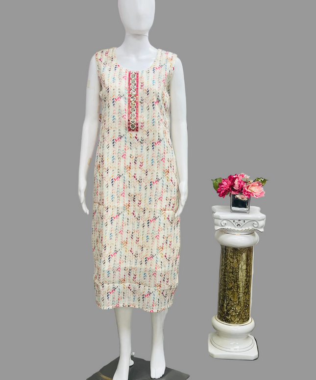 Chikankari printed Kurti
