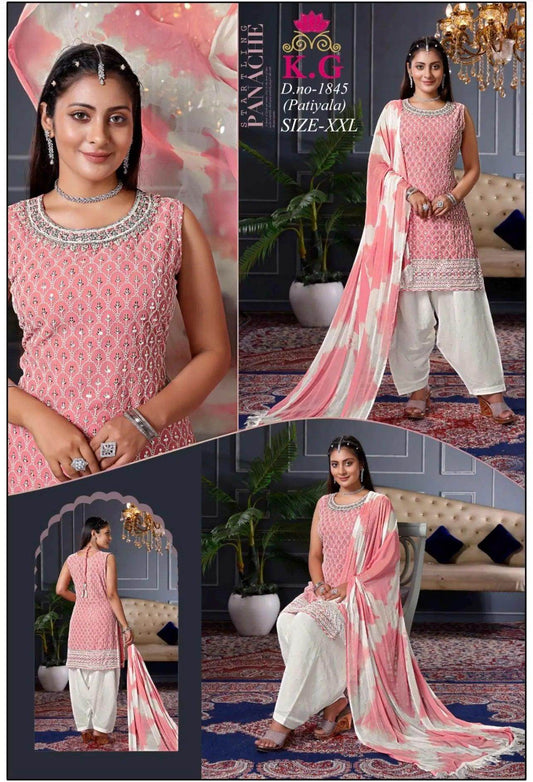 Georgette chikankari salwar suit, party wear salwar kameez - Kurti Connection USA