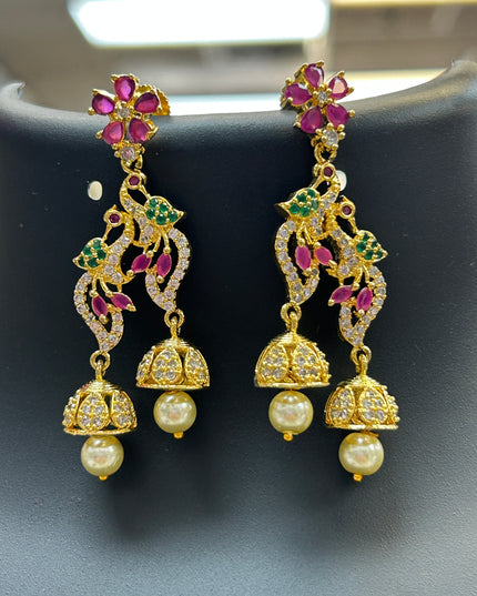 Double jhumki earrings - Kurti Connection USA