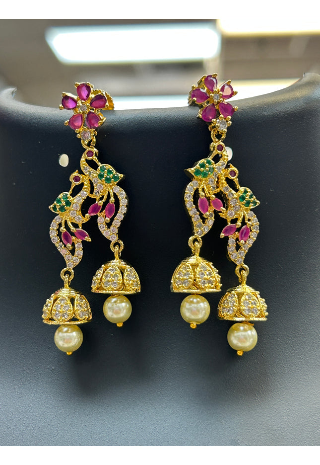 Double jhumki earrings - Kurti Connection USA