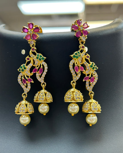 Double jhumki earrings - Kurti Connection USA