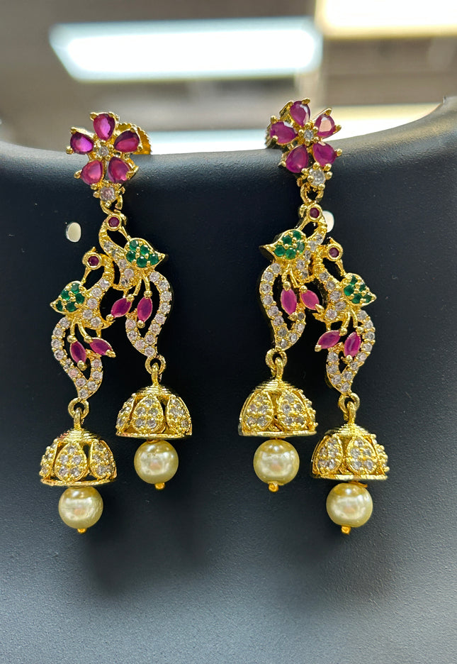 Double jhumki earrings - Kurti Connection USA