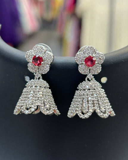 Silver AD jhumki - Kurti Connection USA