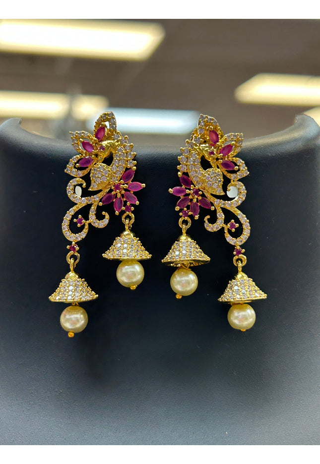 AD earrings / latest double jhumki earrings - Kurti Connection USA