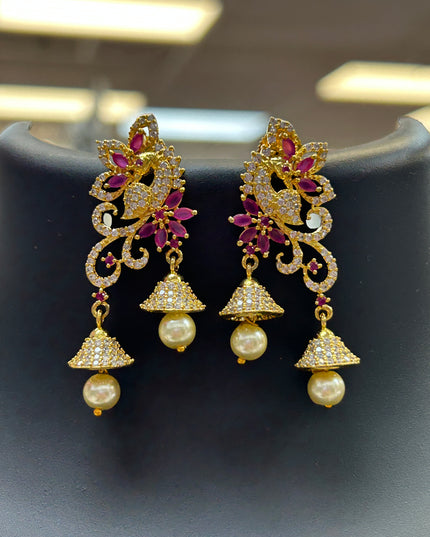 AD earrings / latest double jhumki earrings - Kurti Connection USA