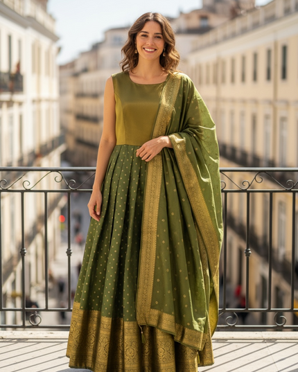 Silk long dress : Anarkali