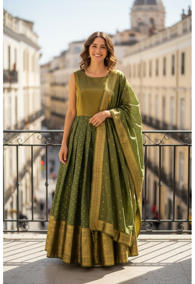 Silk long dress : Anarkali