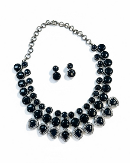 Dark blue necklace set