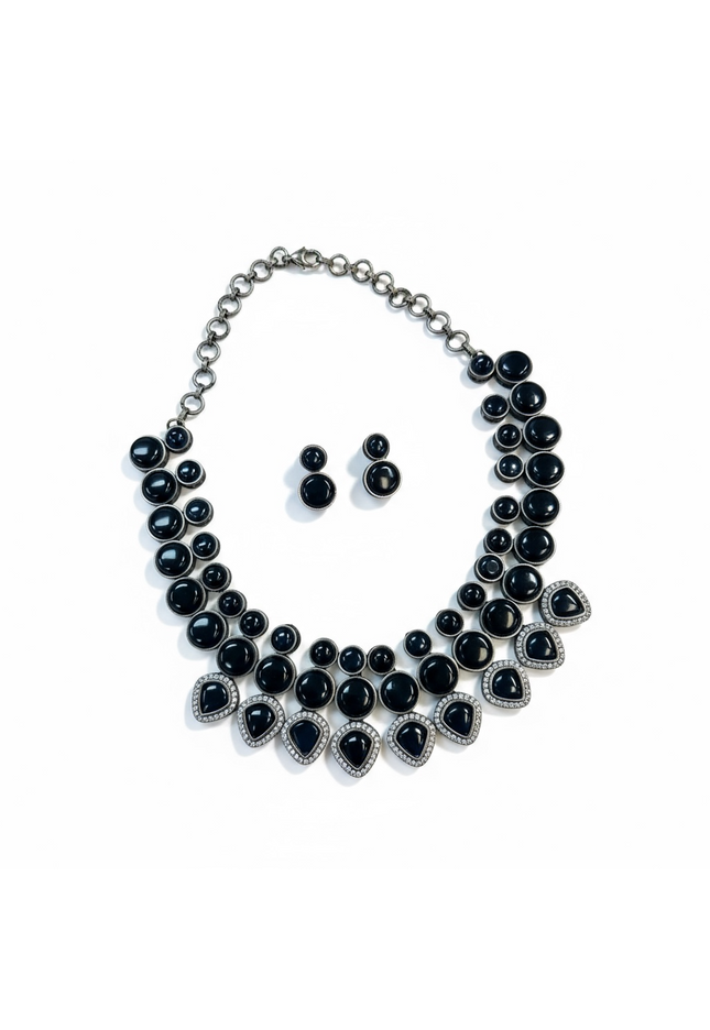 Dark blue necklace set