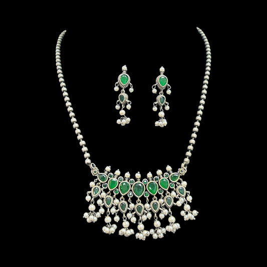Oxidized necklace set by Kurti Connection USA