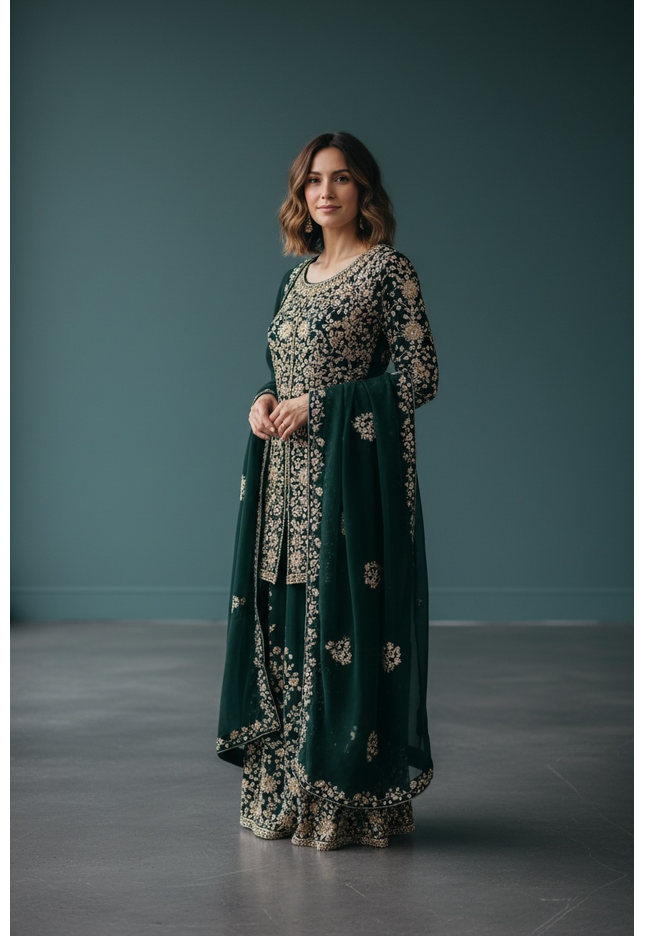 Heavy party wear sharara suit