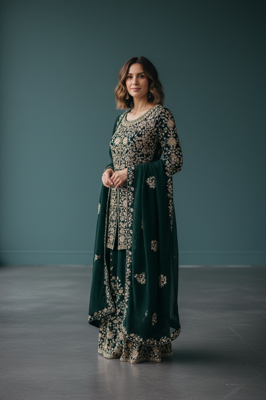 Heavy party wear sharara suit