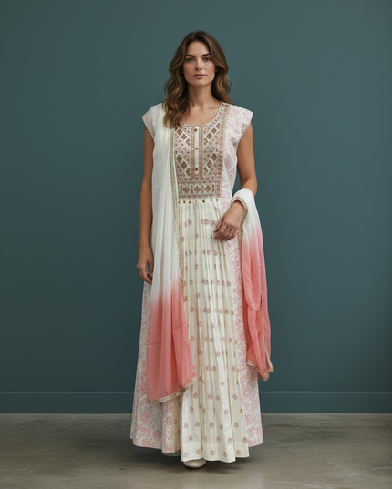 Party wear long Kurti set / Anarkali