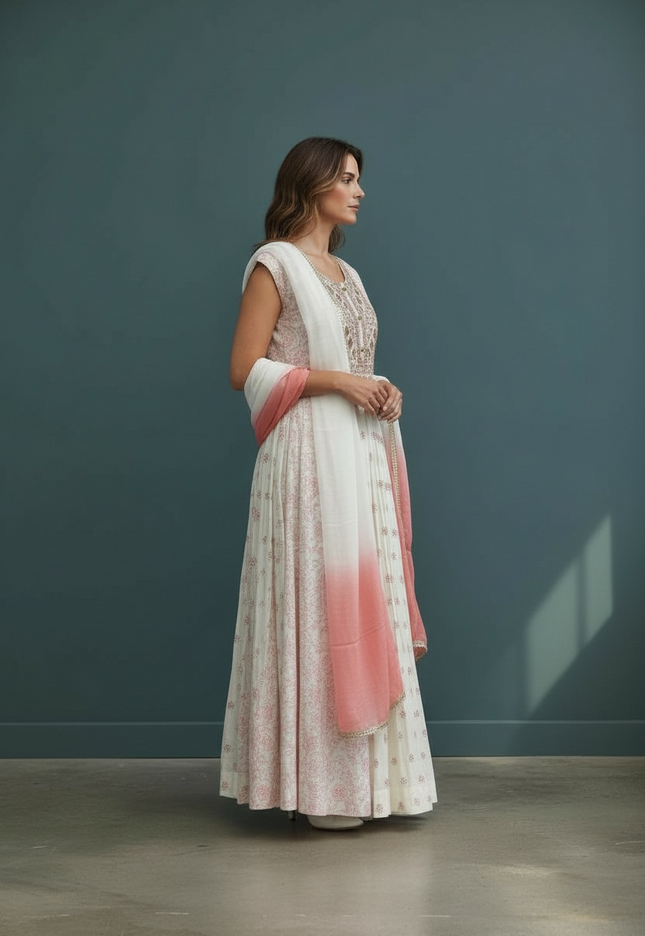 Party wear long Kurti set / Anarkali