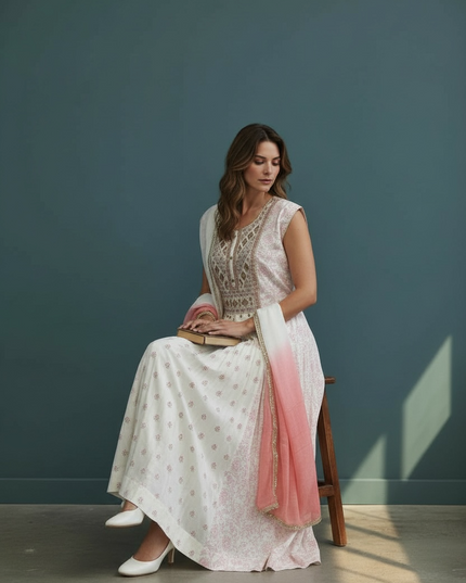 Party wear long Kurti set / Anarkali