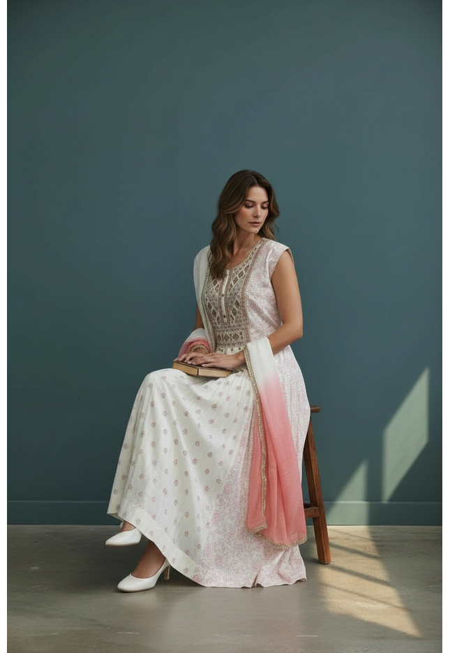 Party wear long Kurti set / Anarkali