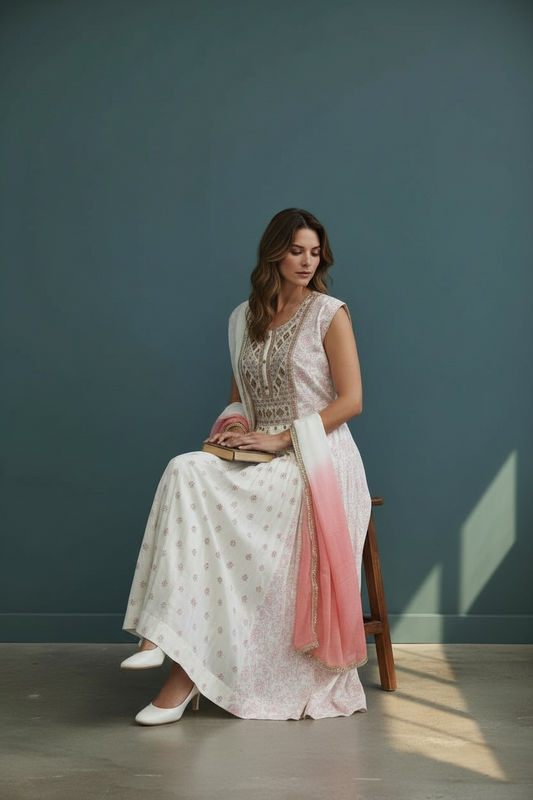 Party wear long Kurti set / Anarkali