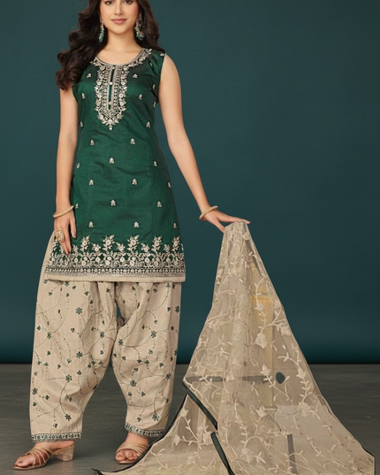 Cotton silk salwar suit