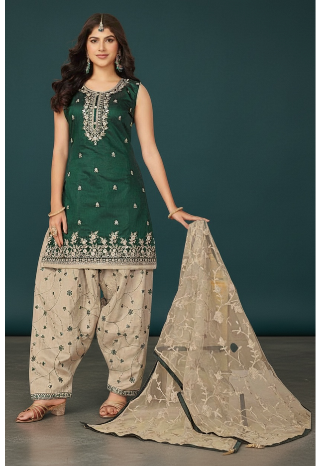 Cotton silk salwar suit