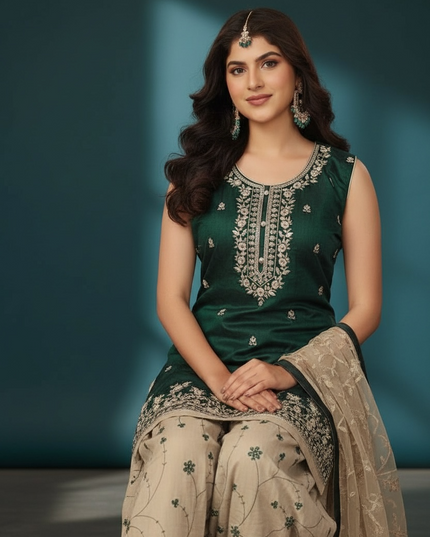 Cotton silk salwar suit