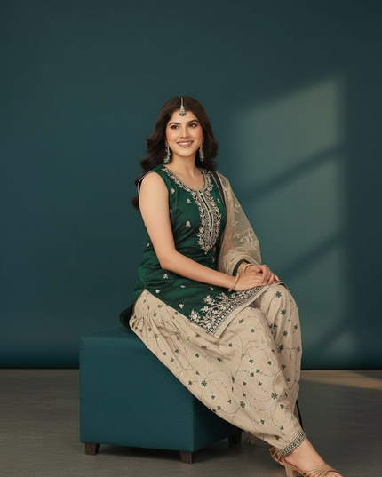 Cotton silk salwar suit