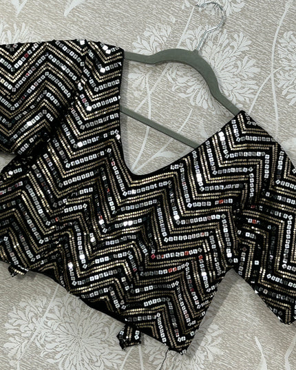 Black sequin blouse