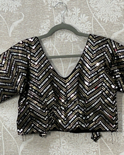 Black sequin blouse