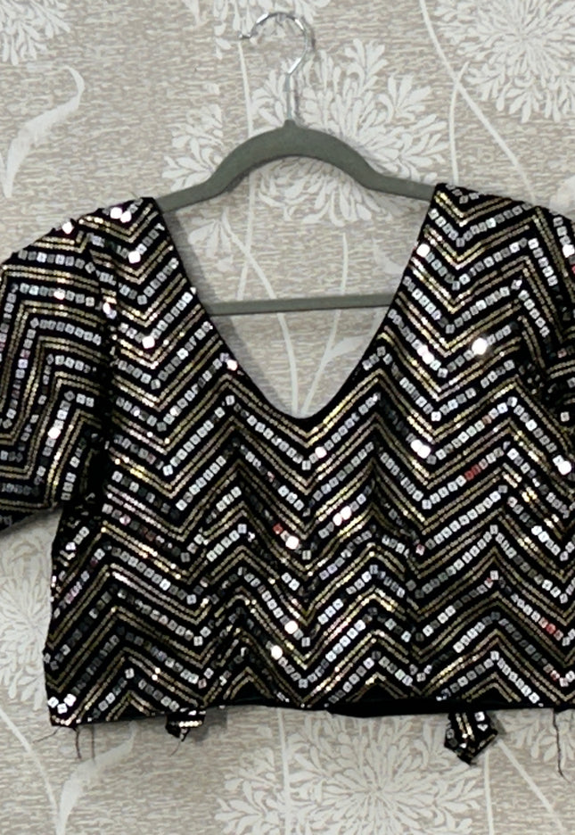 Black sequin blouse