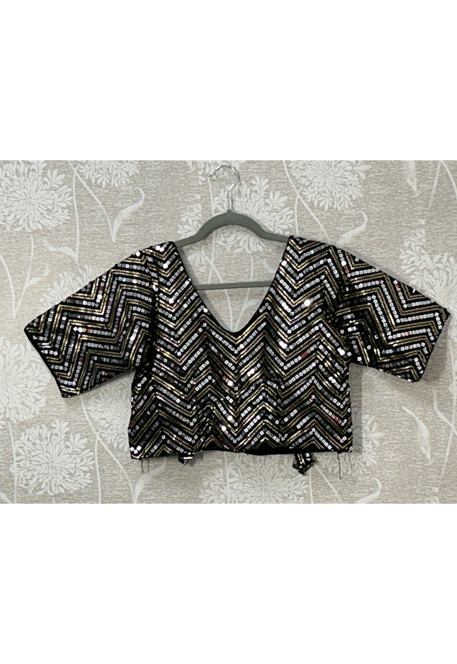 Black sequin blouse