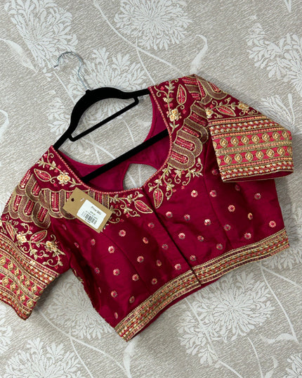 Designer party wear blouse : magenta pink