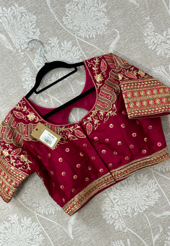 Designer party wear blouse : magenta pink