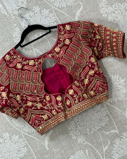Designer party wear blouse : magenta pink