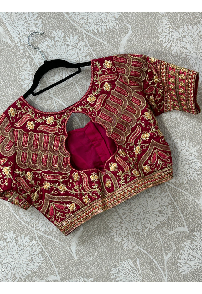 Designer party wear blouse : magenta pink