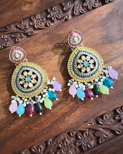 Multi color stone earrings