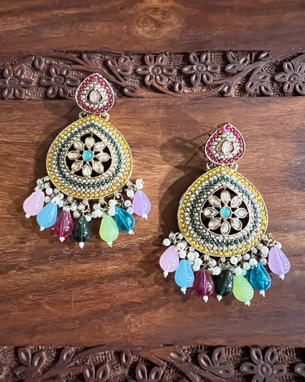 Multi color stone earrings