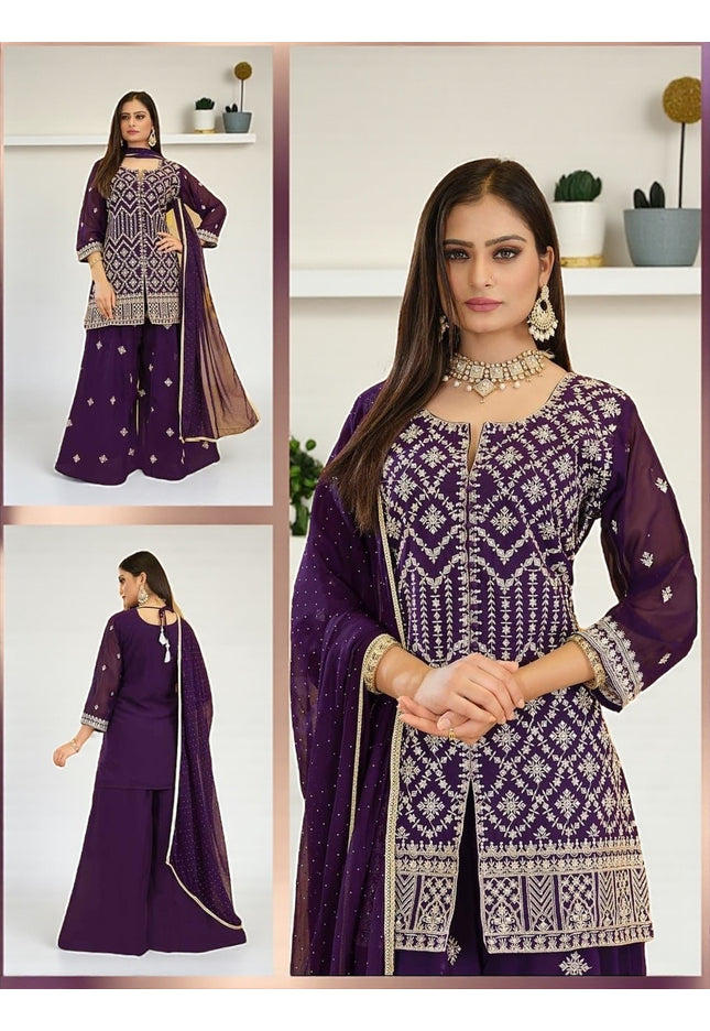 Heavy jari work sharara suit