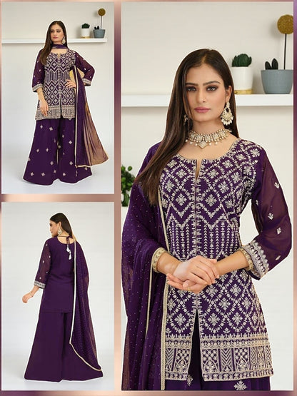 Heavy jari work sharara suit by Kurti Connection USA