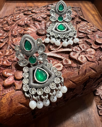 Antique silver finish earrings
