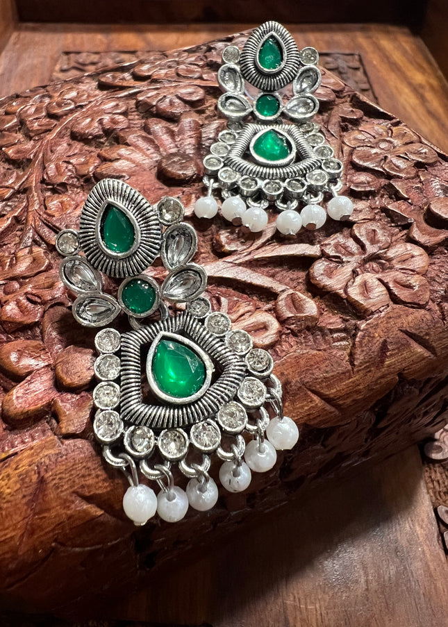 Antique silver finish earrings