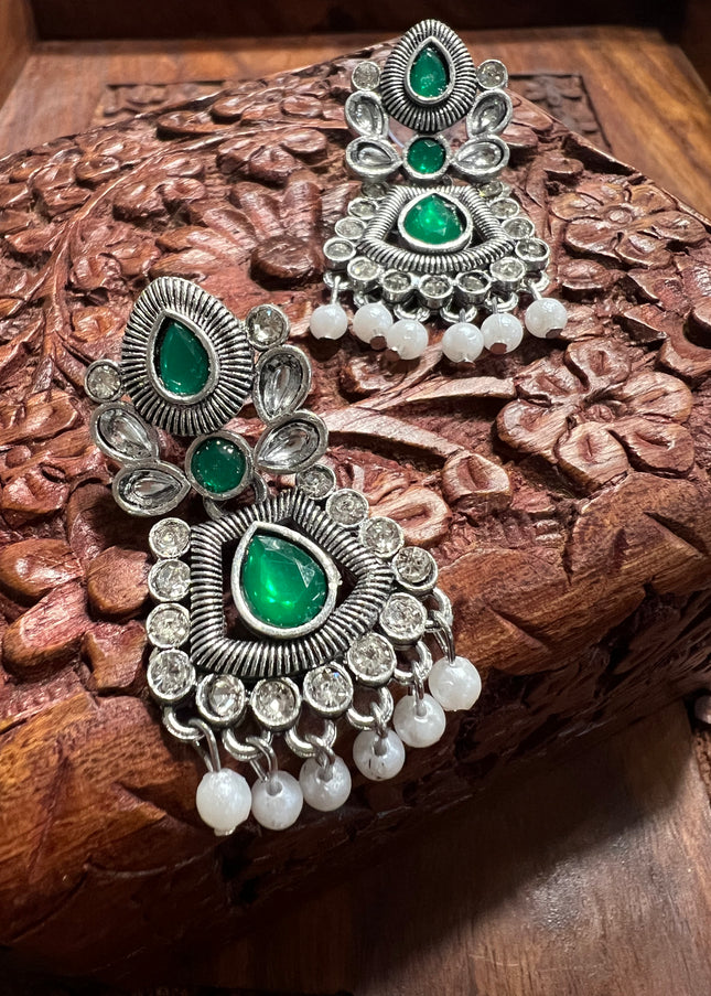 Antique silver finish earrings