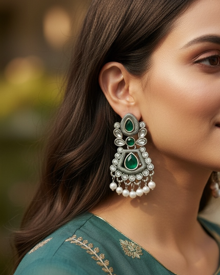 Antique silver finish earrings