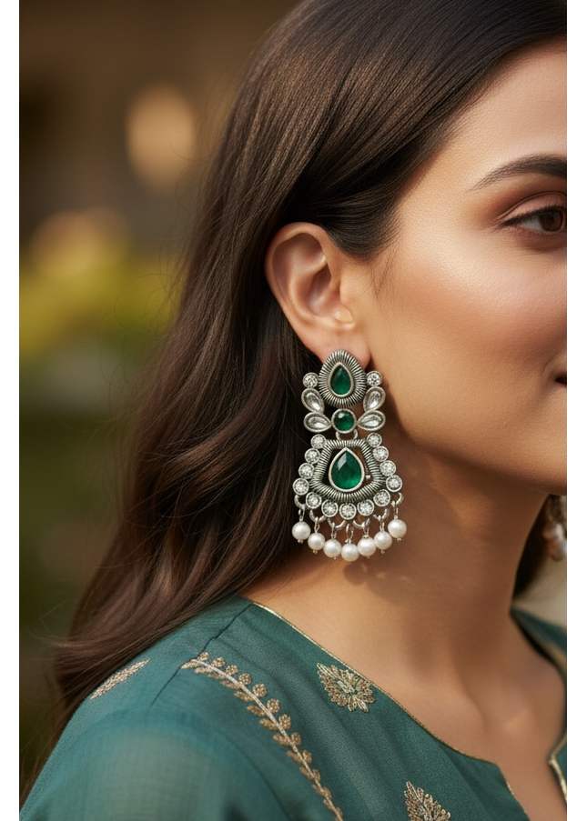 Antique silver finish earrings