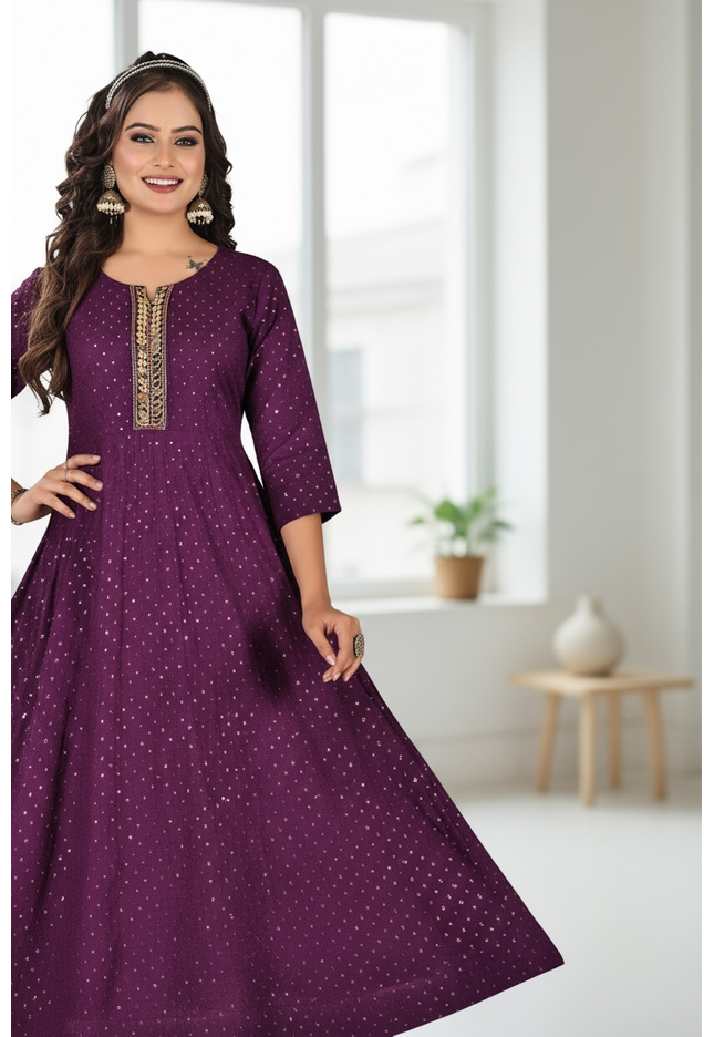 Rayon cotton long kurti