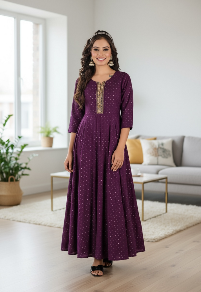 Rayon cotton long kurti
